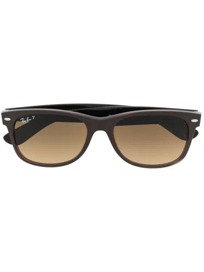 Ray Ban Logo-plaque Sunglasses In Brown