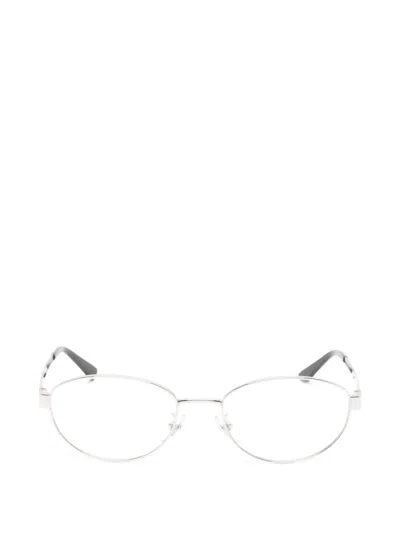 Ray Ban Logo-detail Glasses In Silver