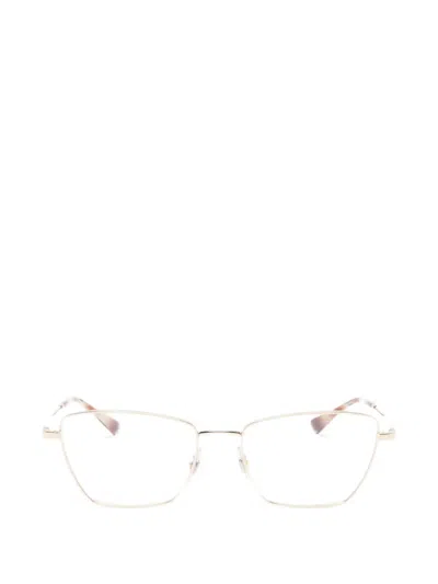 Ray Ban Logo-engraved Glasses In Gold