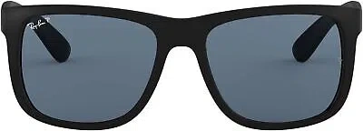 Pre-owned Ray Ban Ray-ban Low Bridge Fit Sunglasses, Rubber Black, 55mm In Blue
