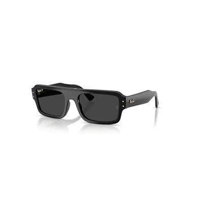 Ray Ban Lukas Bio-based Sonnenbrillen Schwarz Fassung Schwarz Glas Polarisiert 56-20