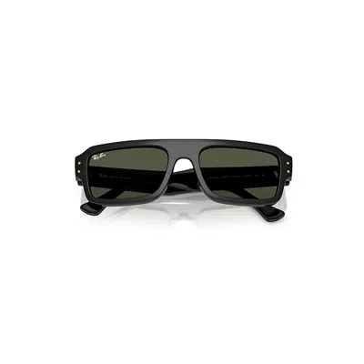 Ray Ban Lukas Bio-based Sunglasses Black Frame Green Lenses 53-20