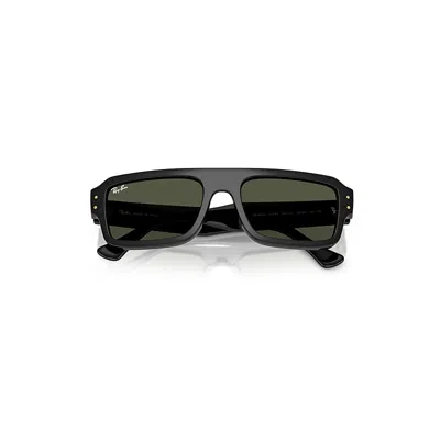 Ray Ban Lukas Bio-based Sunglasses Black Frame Green Lenses 53-20