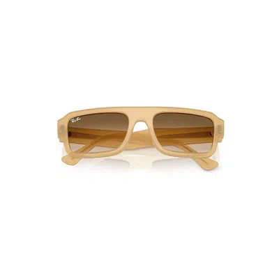 Ray Ban Lukas Bio-based Sunglasses Transparent Beige Frame Brown Lenses 53-20 In Neutral