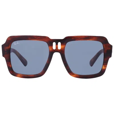 Ray Ban Magellan Bio Based Dark Blue Square Unisex Sunglasses Rb4408 139880 54 In Brown
