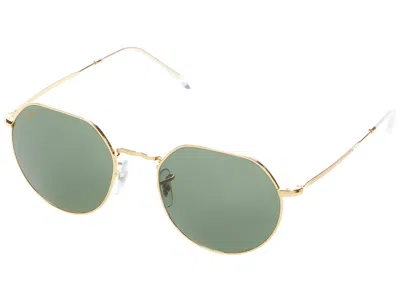 Pre-owned Ray Ban Man's Sunglasses Ray-ban 0rb3565 Jack In Legend Gold/green