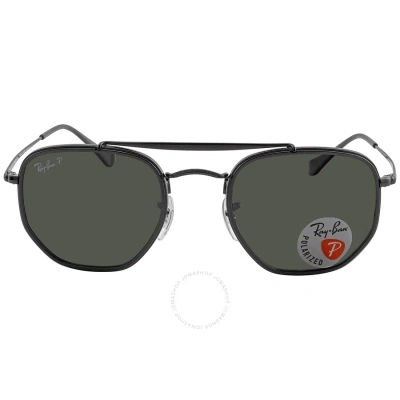 Ray Ban Marshal Ii Green Classic G-15 Geometric Unisex Sunglasses Rb3648m 002/58 52 In Black / Green
