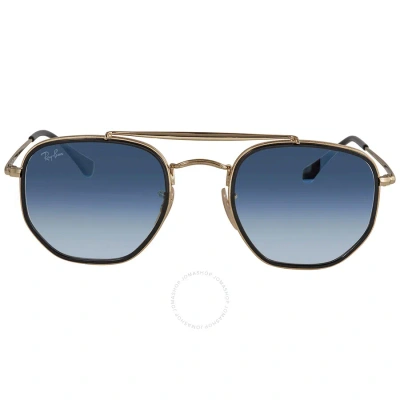 Ray Ban Marshal Ii Light Blue Gradient Hexagonal Unisex Sunglasses Rb3648m 91673f 52 In Blue / Gold