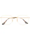 Ray Ban Matte-finish Hexagonal Frame Sunglasses In Gold