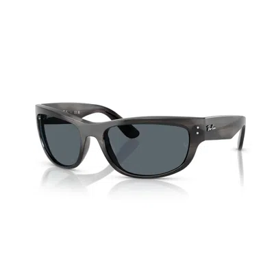 Ray Ban Mega Balorama Blue Rectangular Unisex Sunglasses Rb2289 1404r5 60 In Gray