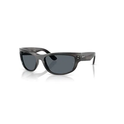 Ray Ban Mega Balorama Sonnenbrillen Grau Gestreift Fassung Blau Glas 60-19