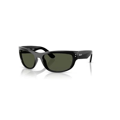 Ray Ban Mega Balorama Sunglasses Black Frame Green Lenses 60-19 In Schwarz