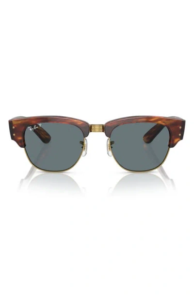 Ray Ban Mega Clubmaster 53mm Polarized Transition Square Sunglasses In Striped Havana