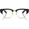 Ray Ban Ray-ban Mega Clubmaster Liteforce 50mm Square Optical Glasses In Black Gold