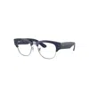 Ray Ban Eyeglasses Unisex Mega Clubmaster Optics - Blue Frame Clear Lenses Polarized 50-21 In Blue