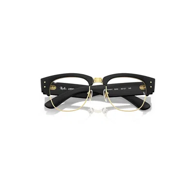 Ray Ban Mega Clubmaster Optics Liteforce Eyeglasses Sand Black Frame Clear Lenses Polarized 52-21