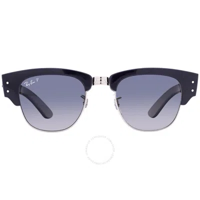 Ray Ban Mega Clubmaster Polarized Grey Blue Gradient Square Unisex Sunglasses Rb0316s 136678 50 In Grey/blue