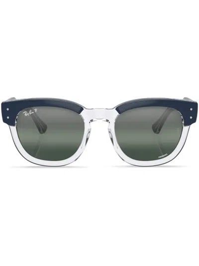 Ray Ban Mega Hawkeye Logo-lettering Sunglasses In Blau