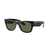Ray Ban Dia De Muertos Mega Wayfarer Sunglasses Black Frame Green Lenses 51-21 In Black / Green