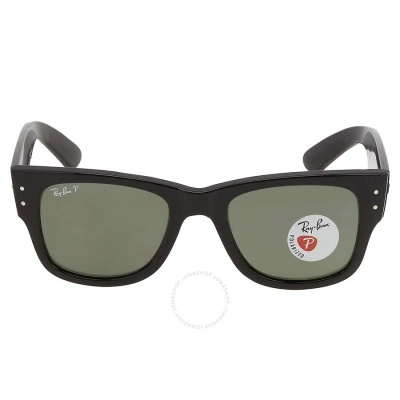 Ray Ban Mega Wayfairer Polarized Green Square Unisex Sunglasses Rb0840s 901/58 51 In Black / Green