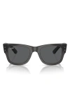 Ray Ban Mega Wayfarer 51mm Square Sunglasses In Transparent Black / Grey