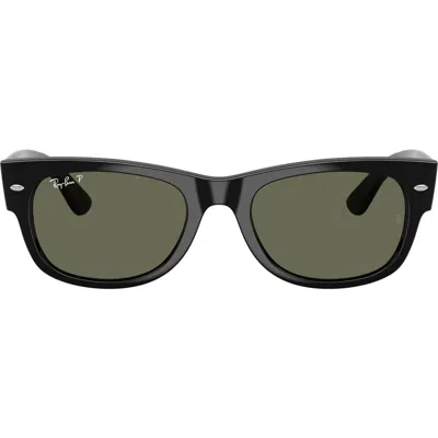 Ray Ban Ray-ban Mega Wayfarer 55mm Polarized Square Sunglasses In Black