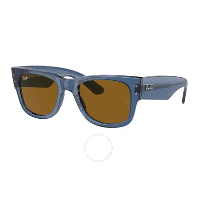Ray Ban Mega Wayfarer Bio Based Brown Square Unisex Sunglasses Rb0840sf 668073 52