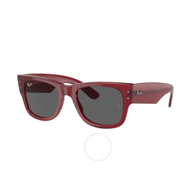 Ray Ban Mega Wayfarer Bio Based Dark Grey Square Unisex Sunglasses Rb0840s 6679b1 51 In Red   /   Red. / Dark / Grey