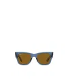 Ray Ban Mega Wayfarer Bio-based Sunglasses Transparent Blue Frame Brown Lenses 52-21 In Green