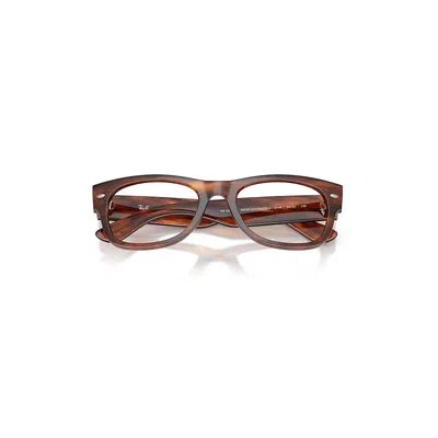 Ray Ban Mega Wayfarer Ii Optics Eyeglasses Striped Havana Frame Clear Lenses Polarized 52-21 In Brown