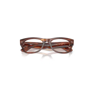 Ray Ban Mega Wayfarer Ii Optics Eyeglasses Striped Havana Frame Clear Lenses Polarized 52-21 In Brown