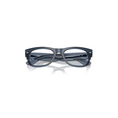 Ray Ban Mega Wayfarer Ii Optics Eyeglasses Transparent Dark Blue Frame Clear Lenses Polarized 52-21