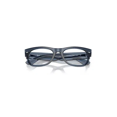 Ray Ban Mega Wayfarer Ii Optics Eyeglasses Transparent Dark Blue Frame Clear Lenses Polarized 52-21