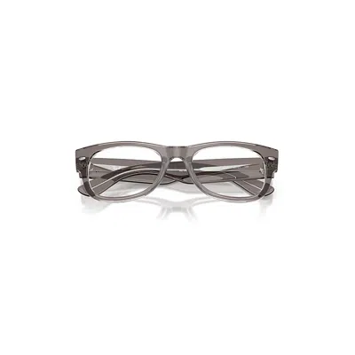 Ray Ban Mega Wayfarer Ii Optics Eyeglasses Transparent Grey Frame Clear Lenses Polarized 52-21 In Gray