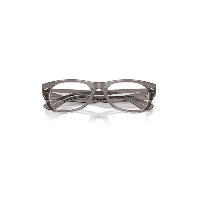Ray Ban Mega Wayfarer Ii Optics Eyeglasses Transparent Grey Frame Clear Lenses Polarized 52-21 In Gray