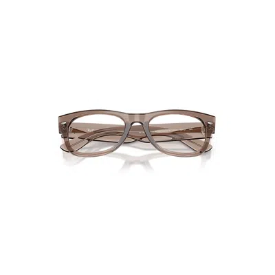 Ray Ban Mega Wayfarer Ii Optics Eyeglasses Transparent Taupe Beige Frame Clear Lenses Polarized 52-21