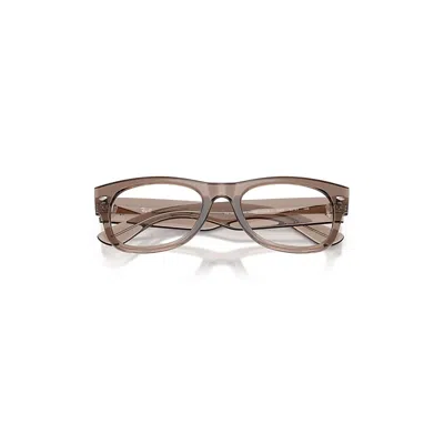 Ray Ban Mega Wayfarer Ii Optics Eyeglasses Transparent Taupe Beige Frame Clear Lenses Polarized 52-21