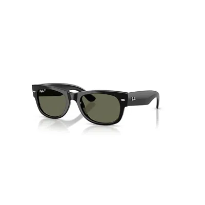 Ray Ban Mega Wayfarer Ii Sonnenbrillen Schwarz Fassung Grün Glas Polarisiert 52-21 In Black