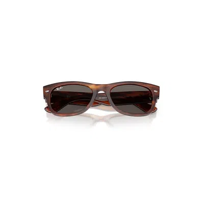 Ray Ban Mega Wayfarer Ii Sunglasses Striped Havana Frame Grey Lenses 55-21 In Brown