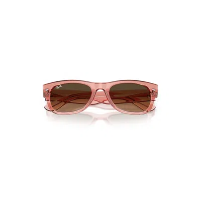Ray Ban Mega Wayfarer Ii Sunglasses Transparent Pink Frame Brown Lenses 55-21