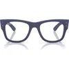 Ray Ban Ray-ban Mega Wayfarer Liteforce 50mm Rectangular Optical Glasses In Blue