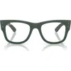 Ray Ban Ray-ban Mega Wayfarer Liteforce 50mm Rectangular Optical Glasses In Green