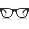 Ray Ban Ray-ban Mega Wayfarer Liteforce 50mm Rectangular Optical Glasses In Sand Black