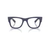 Ray Ban Mega Wayfarer Optics Liteforce Eyeglasses Sand Blue Frame Clear Lenses Polarized 50-21 In Sand Blue