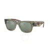 Ray Ban Mega Wayfarer Silver Mirror Square Unisex Sunglasses Rb0840s 66355c 51 In Green / Silver
