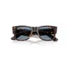 Ray Ban Mega Wayfarer Summer Capsule Sunglasses Havana Frame Blue Lenses 51-21 In Havana