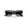 Ray Ban Mega Wayfarer Summer Capsule Sunglasses Havana Frame Blue Lenses 52-21 In Havana