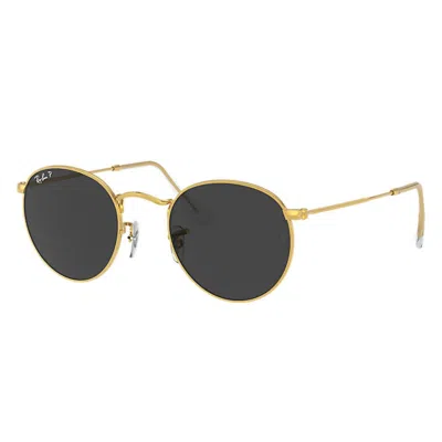 Ray Ban Men's 0rb3447 Metal Sunglasses In Black Round In Transparent
