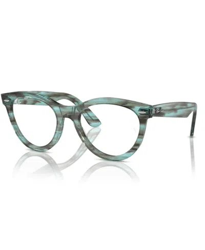 Ray Ban Unisex Eyeglasses, Rb2241v In Striped Transparent Green