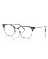 Ray Ban Unisex Eyeglasses, Rb7216 In Transparent Blue On Gunmetal